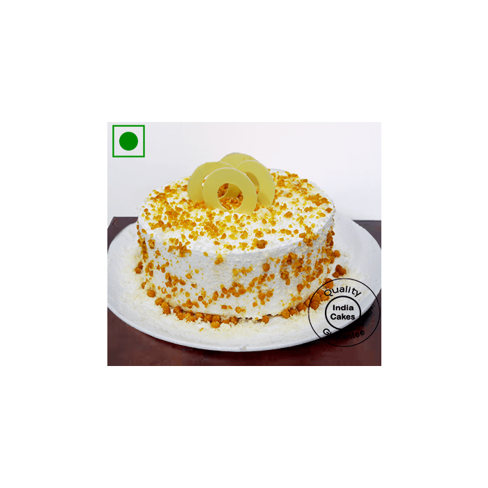 Eggless Creamy Butterscotch Cake Half Kg Eggless Creamy Butterscotch Cake Half Kg