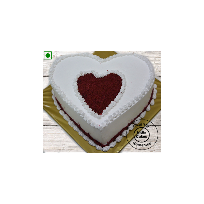 Eggless Delectable Red Velvet Heart Shaped Cake Half Kg Eggless Delectable Red Velvet Heart Shaped Cake Half Kg
