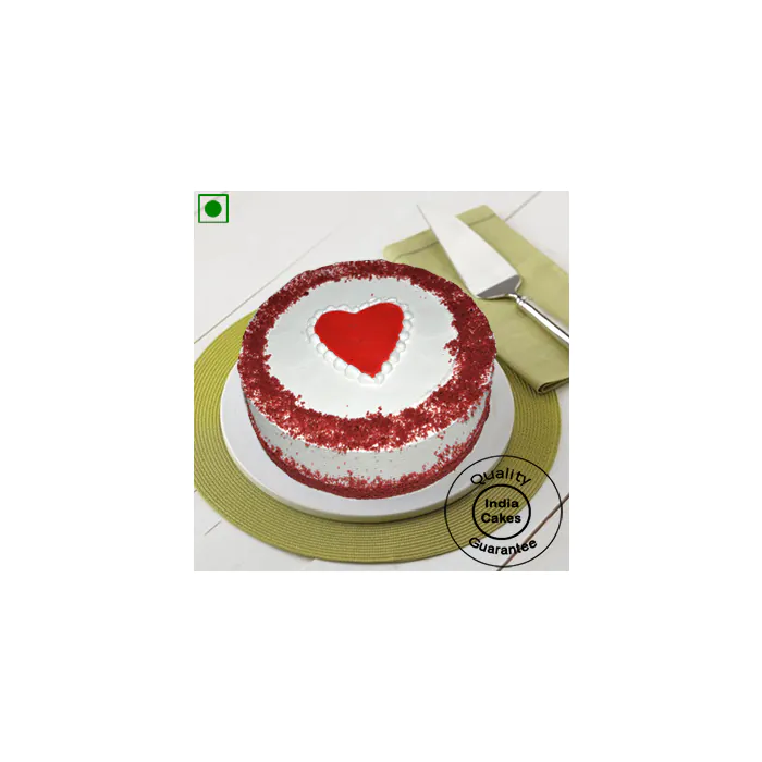 Eggless Little Heart Red Velvet Cake Half Kg Eggless Little Heart Red Velvet Cake Half Kg