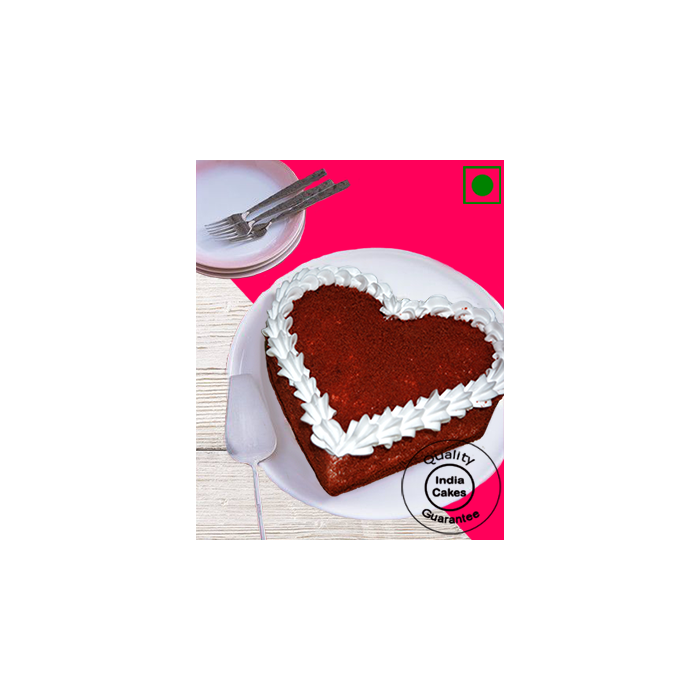 Eggless Lovely Red Velvet Heart Shaped Cake Half Kg Eggless Lovely Red Velvet Heart Shaped Cake Half Kg