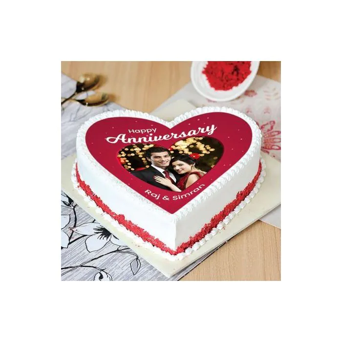 Enticing Red Velvet Heart Shaped Anniversary Cake Half Kg Enticing Red Velvet Heart Shaped Anniversary Cake Half Kg