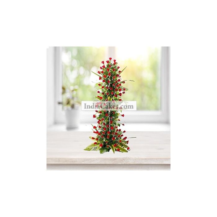 100 Red Roses Long Arrangement