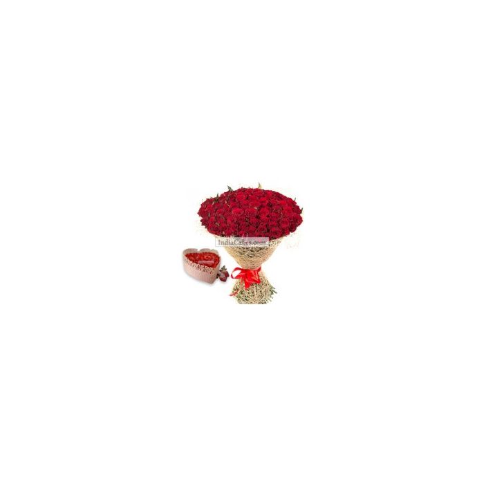 Bunch of 100 Roses and 1kg Cake Bunch of 100 Roses and 1kg Cake