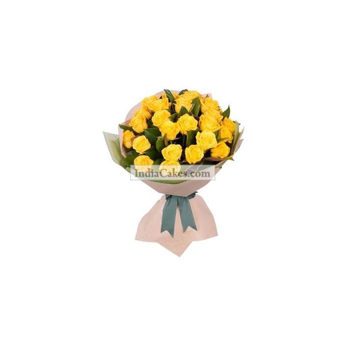 Hand Tied 20 Yellow Roses Bunch Hand Tied 20 Yellow Roses Bunch