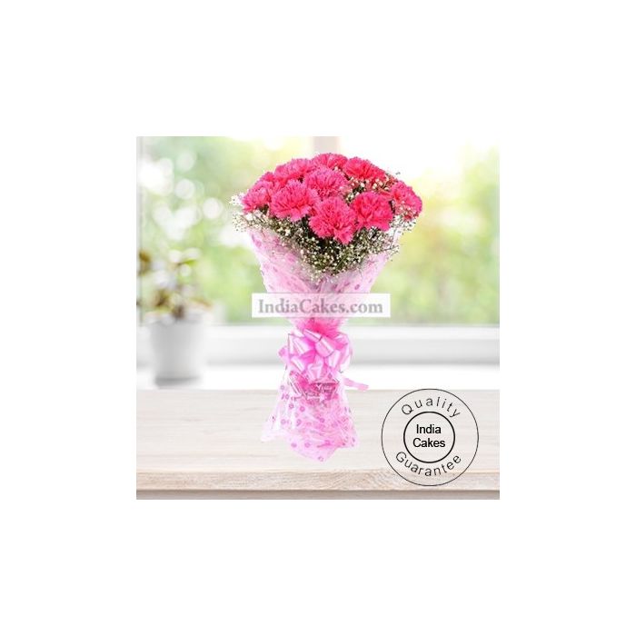 10 PINK CARNATIONS BUNCH