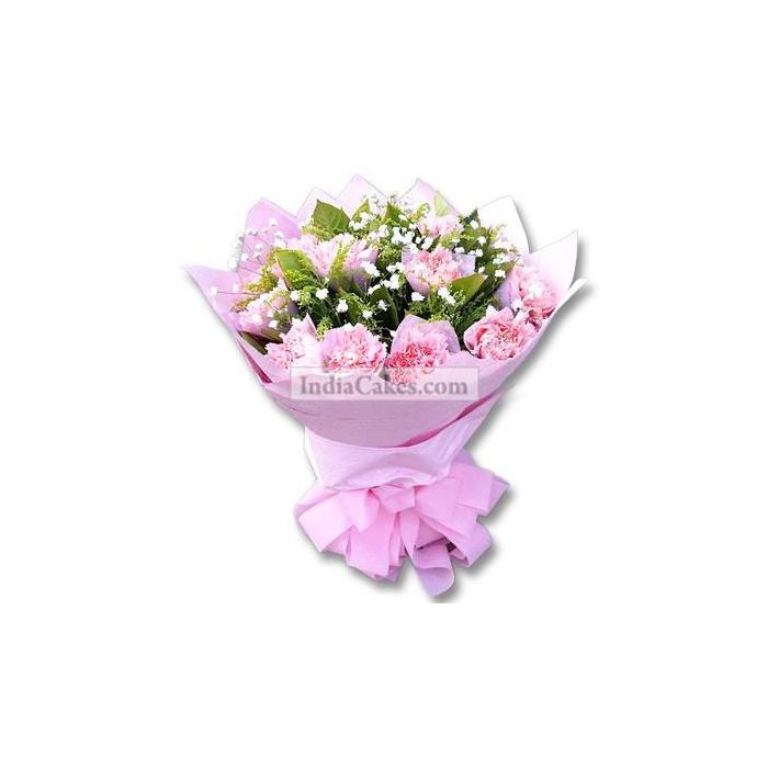 15 Pink Carnations Bunch