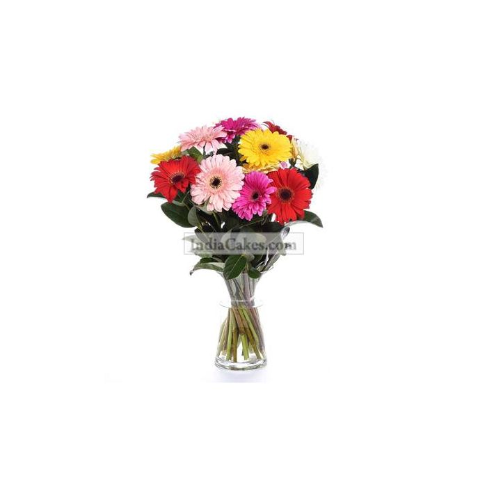 15 Mix Gerberas Vase 15 Mix Gerberas Vase