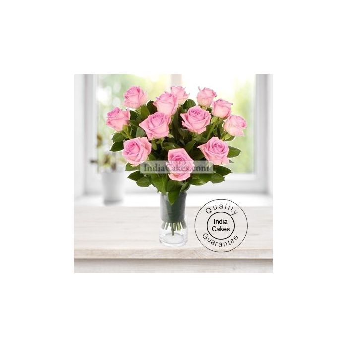 Hand Tied 15 Pink Roses Bunch Hand Tied 15 Pink Roses Bunch