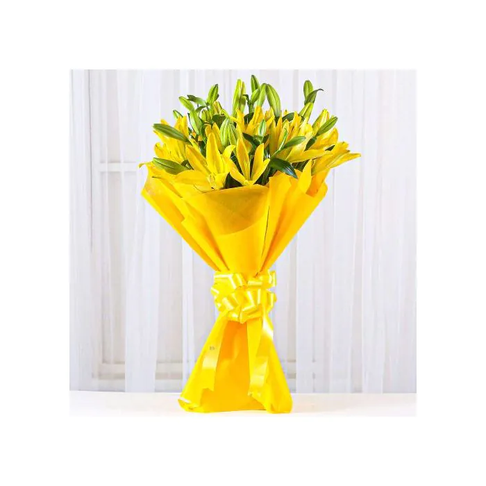 Lovely Asiatic 5 Yellow Lilies Bunch