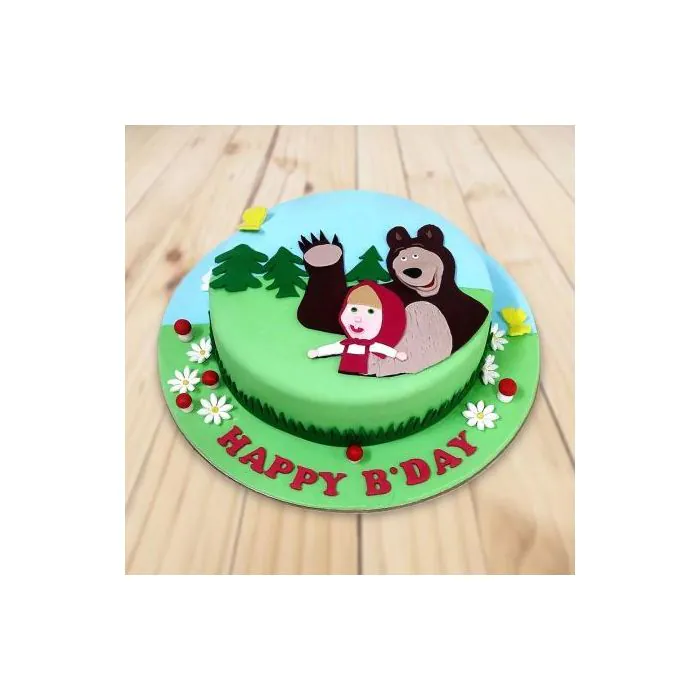 Masha And Bear Fondant Cake 1 Kg