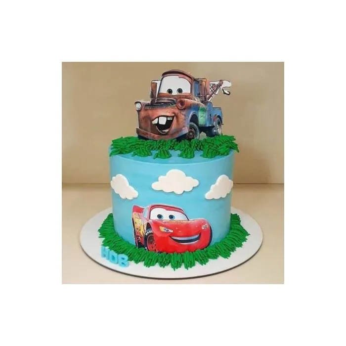 Eggless Mcqueen n Mater Fondant Cake 2 Kg Eggless Mcqueen n Mater Fondant Cake 2 Kg