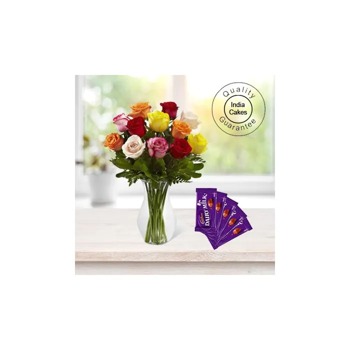 18 MIX ROSE BUNCH WITH CADBURY CHOCOLATES