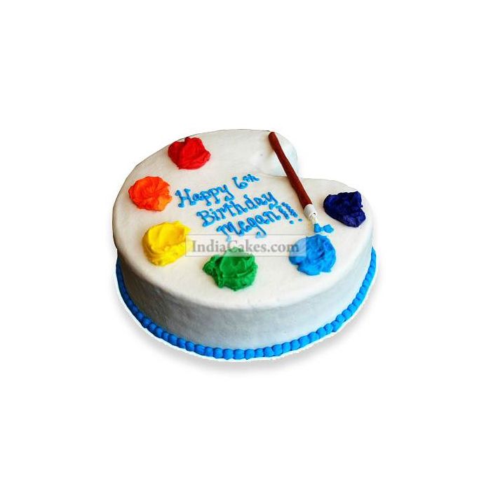 Fondant Artist Birthday Cake Two Kilogram Fondant Artist Birthday Cake Two Kilogram