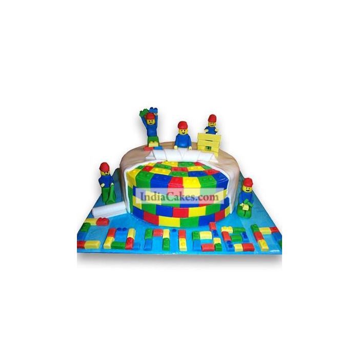3 Kg Lego Fondant Cake 3 Kg Lego Fondant Cake