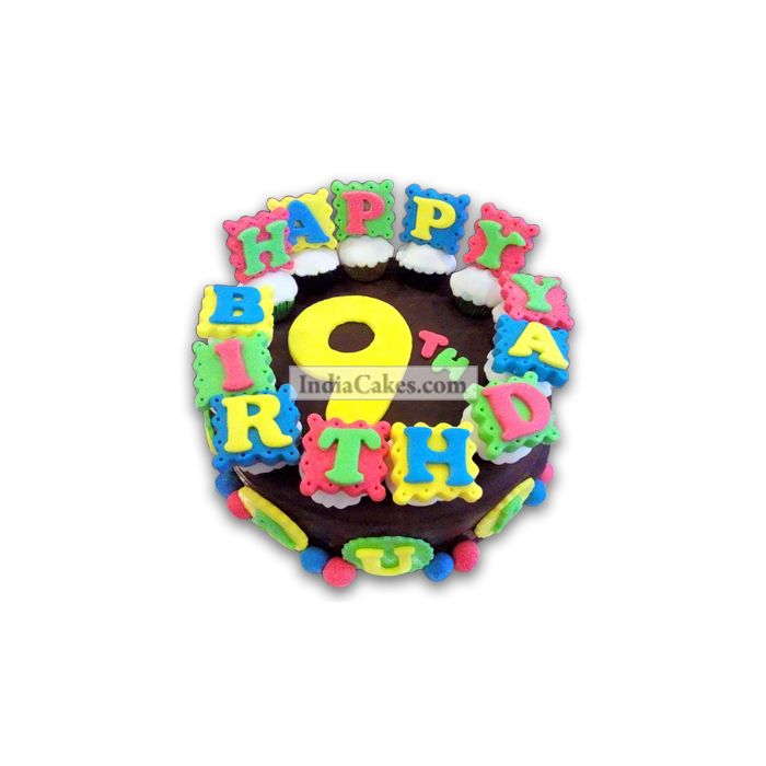 9th Birthday Alphabetical Cake Three Kilogram