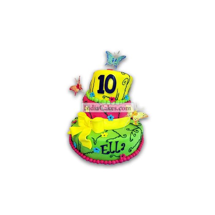 10th Birthday Ella Butterfly Cake Three Kilogram 10th Birthday Ella Butterfly Cake Three Kilogram
