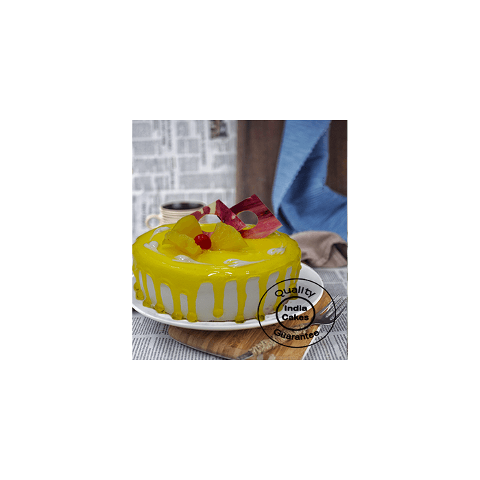 Eggless Half Kg Pineapple Cake_9 Eggless Half Kg Pineapple Cake_9