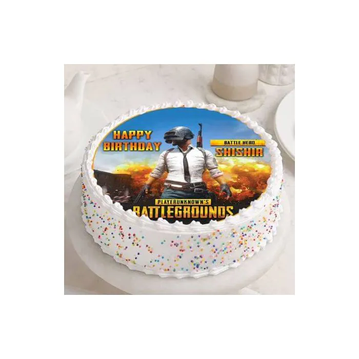 PUBG Round Poster Cake Half Kg PUBG Round Poster Cake Half Kg