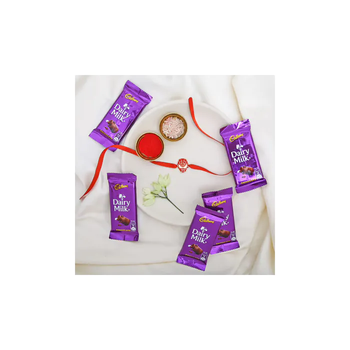 Rakhi with 5 Dairy Milk Chocolates