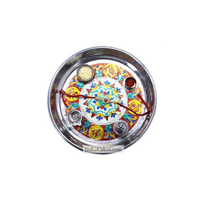 Silver Thali With Design Silver Thali With Design
