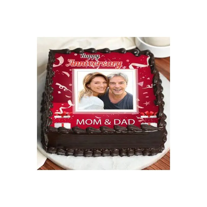 Eggless Square Poster Parents Anniversary Cake Eggless Square Poster Parents Anniversary Cake