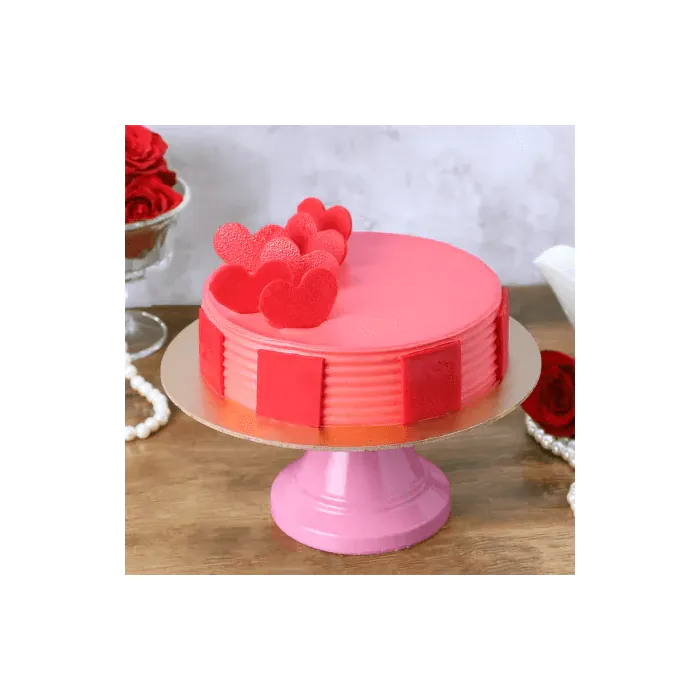 Strawberry Cake with Hearts Half Kgs