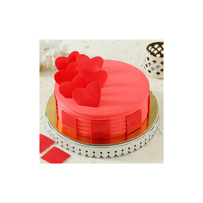 Strawberry Cake with Hearts Half Kgs