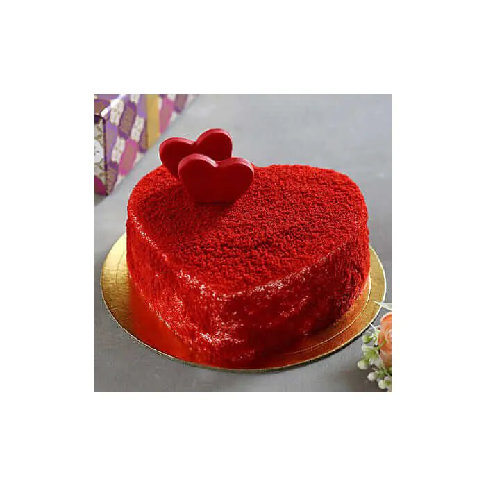 Eggless Sweet Red Heart Velvet Cake Half Kg Eggless Sweet Red Heart Velvet Cake Half Kg