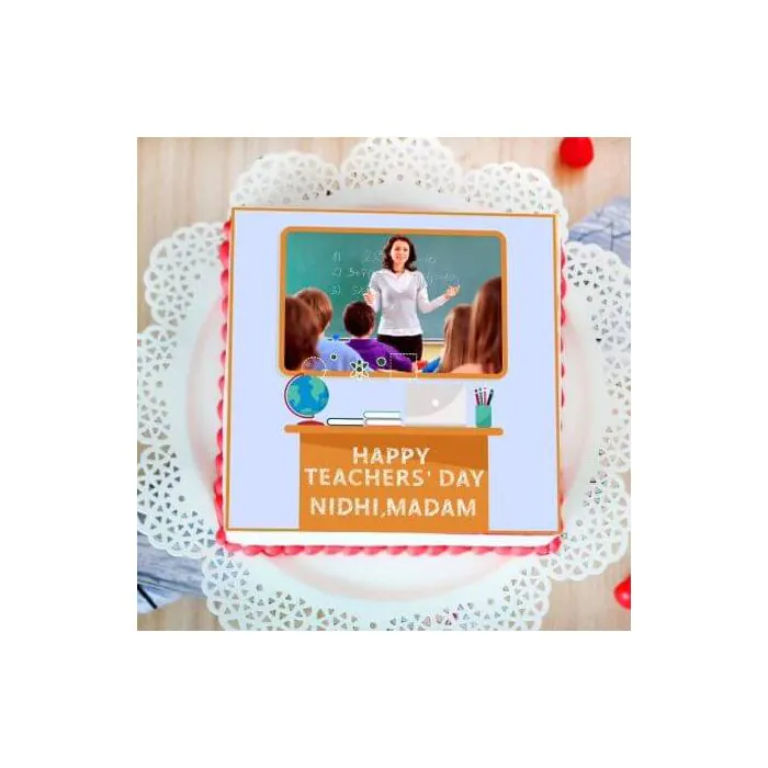 Teachers Day Photo Cake