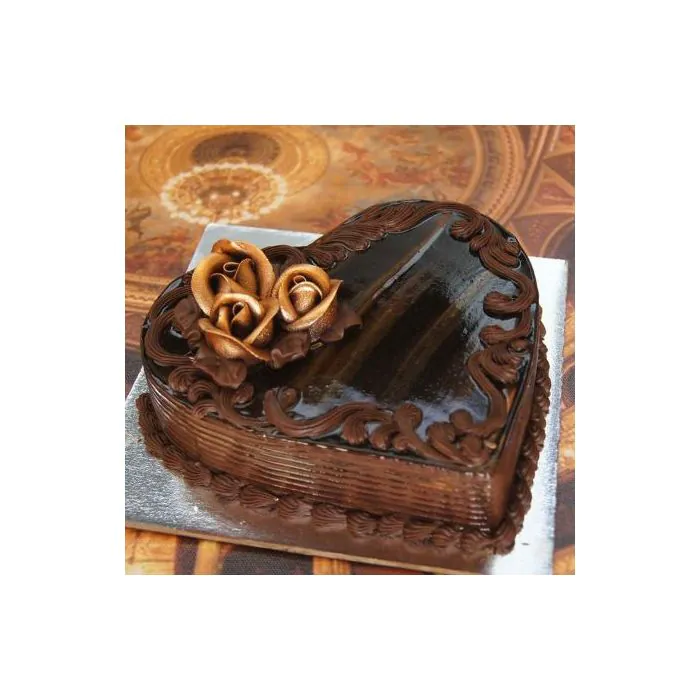 Vday Heart Shape Choco Truffle Cake Half Kg