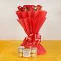 10 Red Roses and 16 Ferrero Rochers Chocolate thumbnail