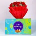 10 Red Roses With a Cadbury Celebration Pack thumbnail