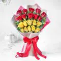 20 Red and Yellow Roses Exotic Bouquet thumbnail