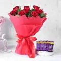 6 Red Roses Bouquet with Chocolates thumbnail