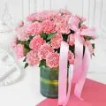 Bouquet of 25 Pink Carnations in a Vase thumbnail