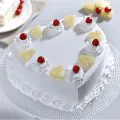 Eggless Heart Shaped Anniversary Pineapple Cake Half Kg thumbnail