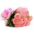 Lovely 10 Pink Carnations Bouquet thumbnail