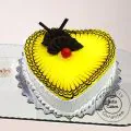 Eggless Pineapple Cake 1 Kg Heart Shape thumbnail