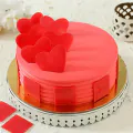 Strawberry Cake with Hearts Half Kgs thumbnail