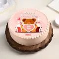 Teddy Day Photo Cake Half Kg thumbnail