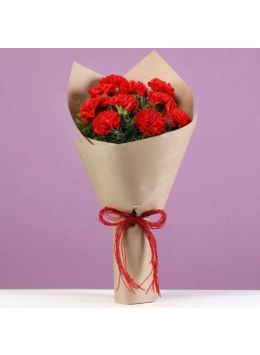 10 Charming Red Carnations Bouquet 10 Charming Red Carnations Bouquet
