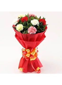 10 Elegant Mixed Carnations Bouquet 10 Elegant Mixed Carnations Bouquet