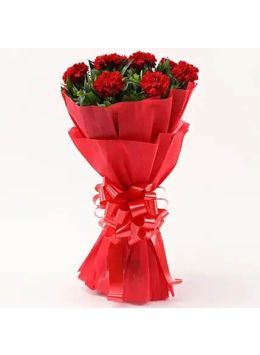 10 Ravishing Red Carnations Bouquet 10 Ravishing Red Carnations Bouquet