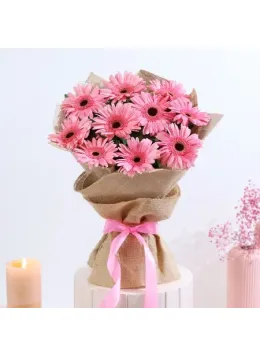 Bouquet of 10 Pink Gerberas