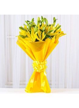 Lovely Asiatic 5 Yellow Lilies Bunch