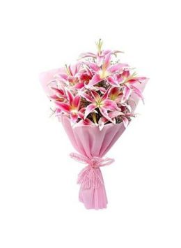 Luxurious 6 Lilies Bunch
