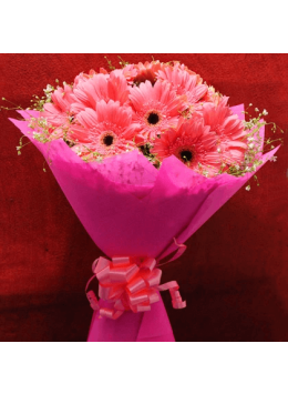 Preety Pink 10 Gerberas Bunch
