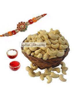 Rakhi with 200 gms Cashew Dryfruits