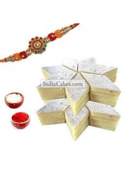 Rakhi With 500 gms Kaju Burfi