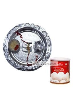 Silver Thali And Rasgulla Silver Thali And Rasgulla